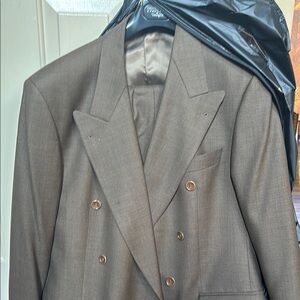 Men's Brown Double-Breasted Blazer